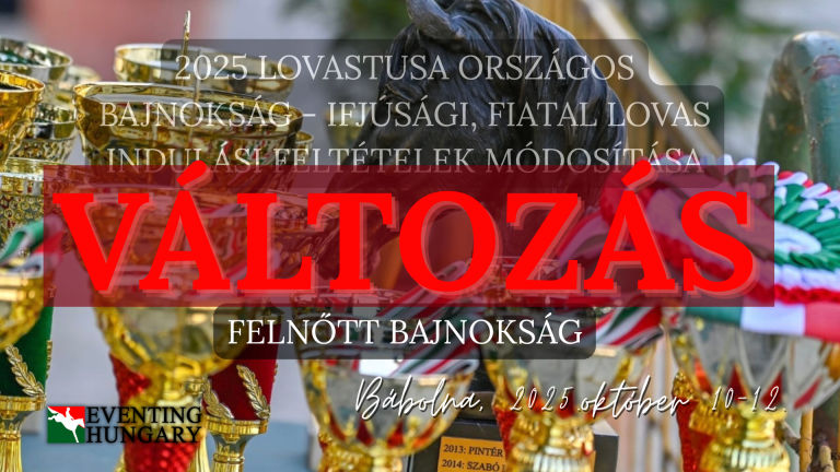 2025. évi Lovastusa OB indulási feltételeinek módosítása