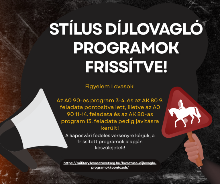 Stílus díjlovas programok frissítve!